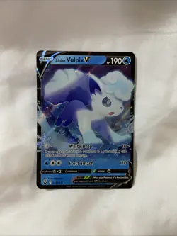 Alolan Vulpix V 033/195 Silver Tempest Pokemon Ultra Rare Holo Card NM/M - Image 1