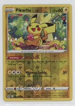 Pikachu Reverse Foil Pokemon Sword & Shield Lost Origin #052 - Image 1