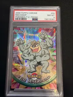 2000 TOPPS CHROME POKEMON T.V. TEKNO #68 MACHAMP PSA 8 - Image 1