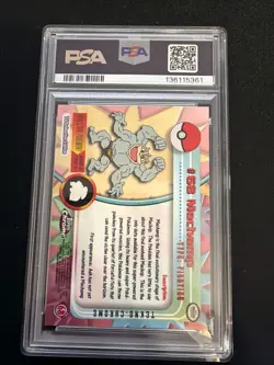 2000 TOPPS CHROME POKEMON T.V. TEKNO #68 MACHAMP PSA 8 - Image 2