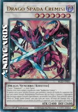 DRAGO SPADA CREMISI (Crimson Blade Dragon) • Ultra R • BLZD IT037 • 1Ed • Yugioh - Image 1