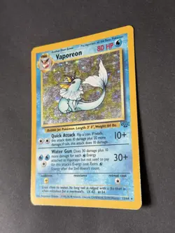 Pokemon TCG Vaporeon Holo Card Jungle Unlimited Edition 12/64 LP - Image 2