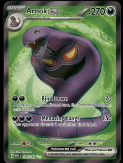 Pokemon Cards Arbok ex 185/165 151 Ultra Rare LP - Image 1