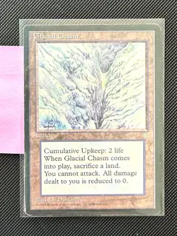 Glacial Chasm – Ice Age (1995) MTG Land 🌨 | Vintage Reserved List Card | LP/MP - Image 2