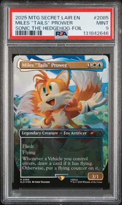 2025 MTG SECRET LAIR DROP SONIC: FRIENDS & FOES-FOIL MILES "TAILS" PROWER PSA 9 - Image 1