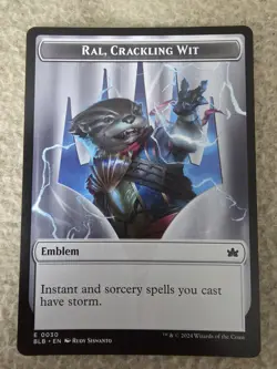MTG TCG Bloomburrow Emblem - Ral, Crackling Wit 0030 Regular Token - Image 1