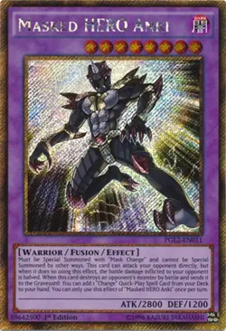 Masked HERO Anki - PGL2-EN011 - Gold Secret Rare - 1st Edition Near Mint Yugioh - Image 1