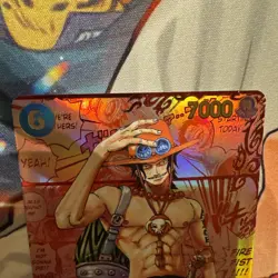 One Piece CCG Portage D Ace Red Manga 3rd Anniversary Alt Art Op13-119 Sec - Image 2