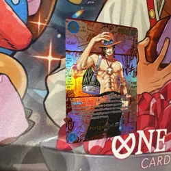 One Piece CCG Portage D Ace Red Manga 3rd Anniversary Alt Art Op13-119 Sec - Image 3