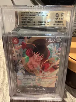 2025 One Piece Promos #OP12015 Monkey D Luffy SR Treasure Cup Top 64 BGS 9.5 - Image 1