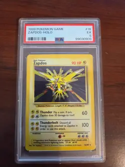 1999 ZAPDOS Holo #16/102 PSA 5 Pokemon Card Game - Image 1