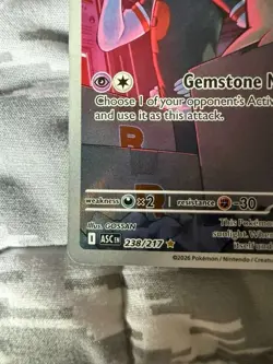 Pokemon Team Rocket's Mimikyu 238/217 ASC Rare Full Art Holo Psychic Card - Image 4