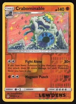 Crabominable - 105/214 - Reverse Holo Rare - Unbroken Bonds - Pokemon Card - Image 1