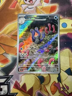 Wugtrio 224/091 Paldean Fates (PAF) NM Illustration Rare Pokemon Card - Image 1