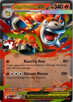 Mega Camerupt ex - 022/132 Prize Pack Series Cards Holo NM - Image 1