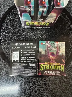 MTG - Box Of 5 Secrets of Strixhaven AR-Enhanced Collectible Coin NEW PINFINITY - Image 3