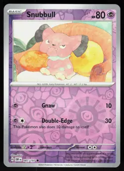 Snubbull 087/197 Common Obsidian Flames Pokemon Reverse Holo Near Mint - Image 1