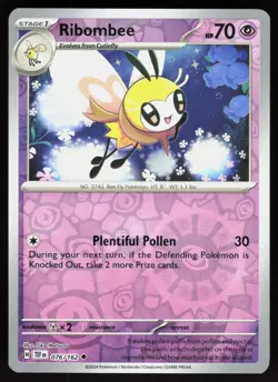 Ribombee 076/162 Uncommon Temporal Forces Pokemon Reverse Holo Near Mint - Image 1
