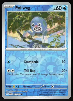 Poliwag 041/167 Common Twilight Masquerade Pokemon Reverse Holo Near Mint - Image 1