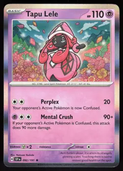 Tapu Lele 092/191 Rare Surging Sparks Pokemon Holo Near Mint - Image 1