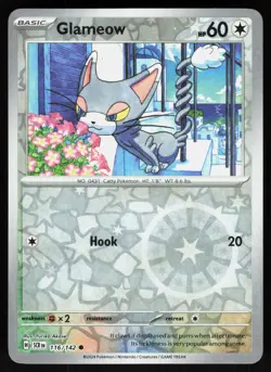 Glameow 116/142 Common Stellar Crown Pokemon Reverse Holo Near Mint - Image 1