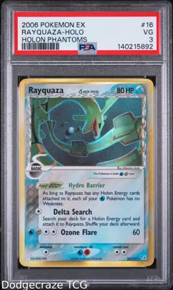 2006 Pokemon Holon Phantoms Rayquaza Holo 16/110 PSA 3 - Image 1