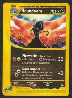 Houndoom 015/147 Aquapolis 2002 Pokemon Card Non-Holo WOTC Scans Included - Image 1