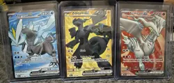 Pokemon TCG Black Bolt/White Flare Holo EX 3-Card Lot Kyurem/Zekrom/Reshiram - Image 1
