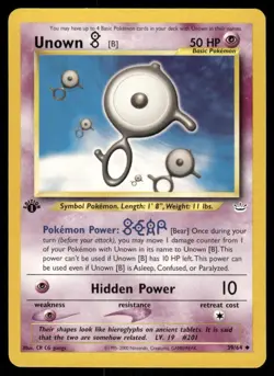 Pokemon Cards Unown [B] 39/64 1ST EDITION Neo Revelation Uncommon NM - Image 1