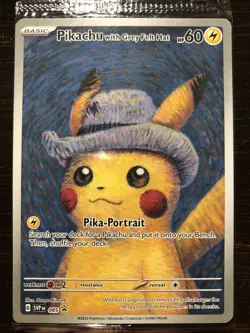 Pikachu with Grey Felt Hat 085 SVP Promo Card Pokemon Van Gogh Museum Sealed - Image 3