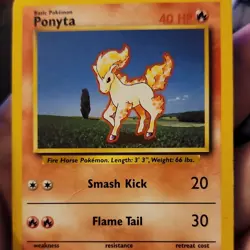 Pokemon Ponyta Basic Fire 40 HP Smash Kick Flame Tail TCG Card - Image 1