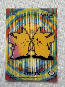 Pokemon Topps 2000 TV Animation Series 2 Stick-Ons #132 Ditto Card 5 of 10 - Image 1