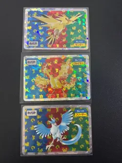 Pokemon Topsun Prism Zapdos Moltres Articuno 3 Card Set Japanese Vintage Holo - Image 1