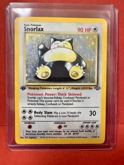 1999 Pokemon Jungle 1st Edition Snorlax Holo Rare 11/64 MP - Image 1