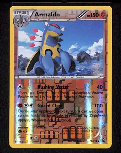 Armaldo 57 Rare Pokemon Steam Siege 114 Reverse Holo 2016 - Image 1