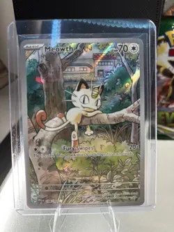 Pokemon Meowth 106/094 Me02: Phantasmal Flames Illustration Rare Holo 70 HP - Image 1