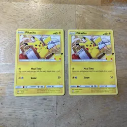 2 Pokemon MINT 2021 McDonald's PIKACHU Non Holo 25th Anniversary 25/25 - Image 1