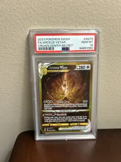 PSA 10 GEM MINT Arceus VSTAR #GG70 Secret Rare Pokemon Card 2023 Crown Zenith - Image 1
