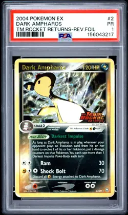 Dark Ampharos Reverse Holo 2/109 Team Rocket Returns Pokemon PSA 1 POP 3! - Image 1