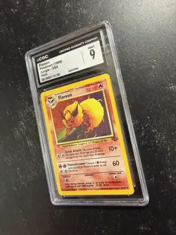 CGC 9 Pokemon TCG Flareon Jungle 3/64 Holo Unlimited Holo Rare 1999 - Image 3