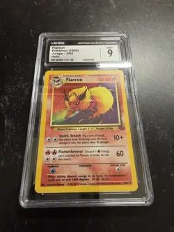 CGC 9 Pokemon TCG Flareon Jungle 3/64 Holo Unlimited Holo Rare 1999 - Image 4