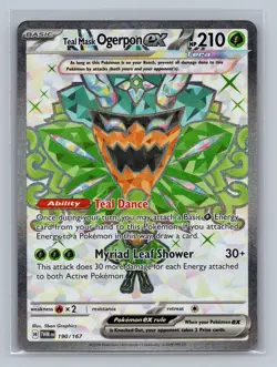 Teal Mask Ogerpon ex 190/167 Ultra Rare Twilight Masquerade Pokemon Holo NM - Image 1
