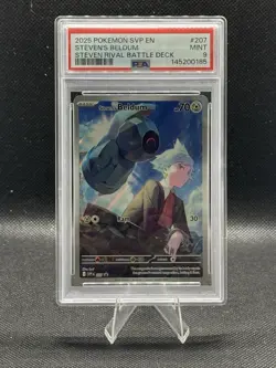 PSA 9 Steven'S Beldum Illustrator Rare #207 2025 Pokemon Promo - Image 1
