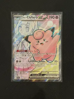 Pokemon Journey Together Lillie's Clefairy EX 173/159 Holo TCG NM - Image 1