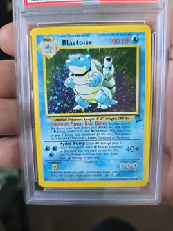 Pokemon TCG Blastoise Holo Rare Card 2/130 2000 Base Set PSA 3 - Image 3