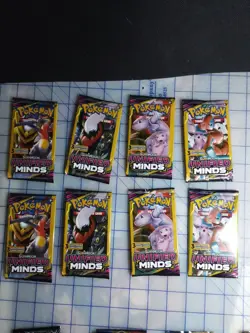 Pokemon 3 Card Booster Lot 45 - Minds, Celestial, Bonds, Sword, Sun + 3 Binders - Image 2