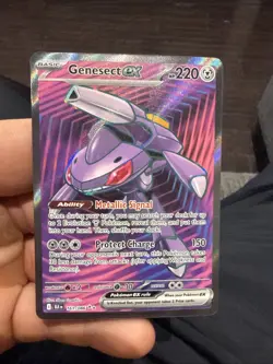 Pokemon Genesect EX TCG Full Art Holo Card SV Black Bolt 161/086 MINT! - Image 1