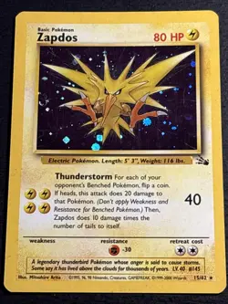 Zapdos 15/62 Pokemon TCG Fossil Cosmos Holo Foil Rare Card LP - Image 1