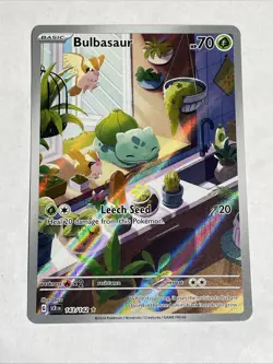 Bulbasaur - Stellar Crown Holo Full Art Illustration Rare Card 143/142 CLEAN - Image 1