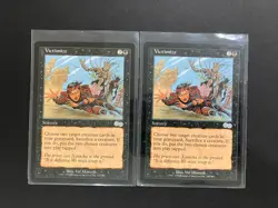 2 x Victimize, Urza's Saga MTG Magic the Gathering, Vintage Black - Image 1